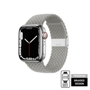 Pleciony pasek do Apple Watch 42/44/45 mm (jasny szary)