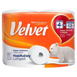 Velvet SUPER LONG&SOFT Papier Toaletowy 4 szt.