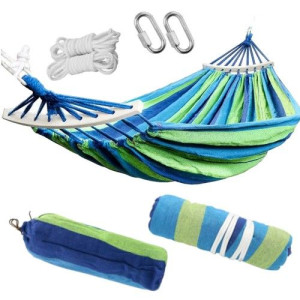 Duży Hamak 2-os Mocny Xxxl 260x150 + Torba + Karabinki Mocowanie