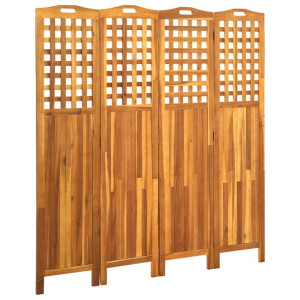 Parawan 4-panelowy, 161x2x170 cm, lite drewno akac