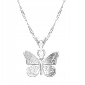 Łańcuszek srebrny naszyjnik 925 Motyl Owad