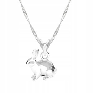 Łańcuszek srebrny naszyjnik 925 Królik Rabbit