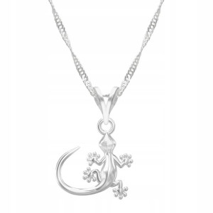 Łańcuszek srebrny naszyjnik 925 Jaszczurka Zwierzę