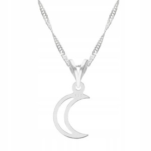Łańcuszek srebrny naszyjnik 925 Księżyc Noc