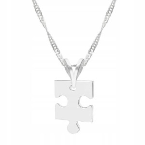 Łańcuszek srebrny naszyjnik 925 Puzzel Puzzle