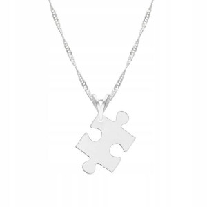 Łańcuszek srebrny naszyjnik 925 Puzzel Puzzle