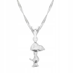 Łańcuszek srebrny naszyjnik 925 Snoopy Pies Piesek