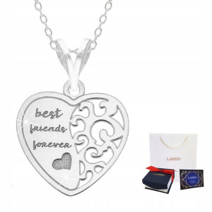 Łańcuszek srebrny naszyjnik 925 Serce Best Friends