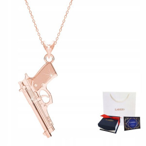 Łańcuszek złoty naszyjnik 925 Duży Pistolet