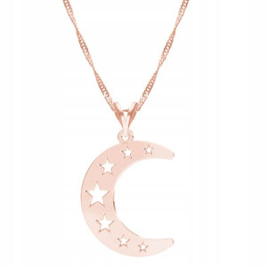 Łańcuszek złoty naszyjnik 925 Księżyc Moon