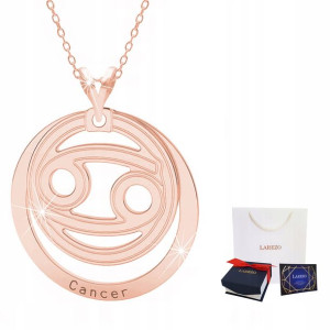 Łańcuszek złoty naszyjnik 925 Znak Zodiaku Rak