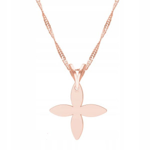 Łańcuszek złoty naszyjnik 925 Kwiatek Flower