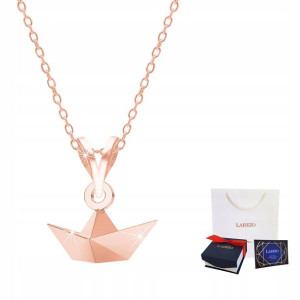 Łańcuszek złoty naszyjnik 925 Łódka Origami Łódź