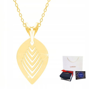 Łańcuszek złoty naszyjnik 925 Liść Listek Leaf