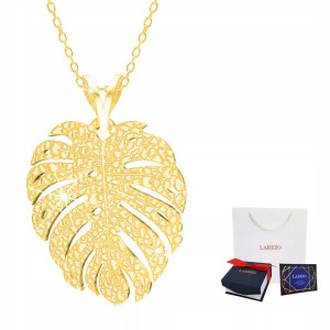 Łańcuszek złoty naszyjnik 925 Liść Listek Leaf