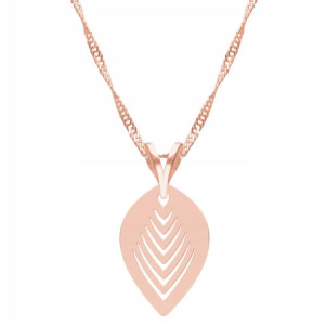 Łańcuszek złoty naszyjnik 925 Liść Listek Leaf
