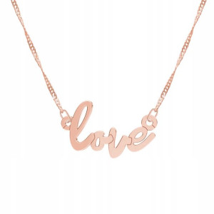 Łańcuszek złoty naszyjnik 925 Napis Love Miłość
