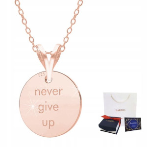 Łańcuszek złoty naszyjnik 925 Never Give Up