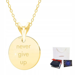 Łańcuszek złoty naszyjnik 925 Never Give Up