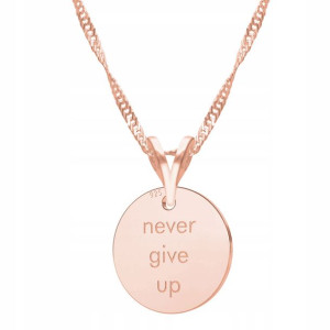 Łańcuszek złoty naszyjnik 925 Never Give Up