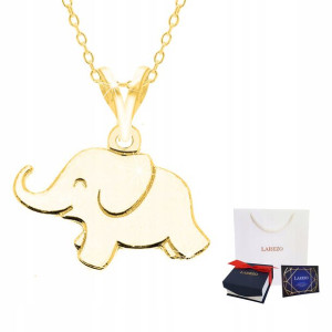Łańcuszek złoty naszyjnik 925 Słoń Słonik Zwierzę