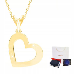 Łańcuszek złoty naszyjnik 925 Puste Serce Heart