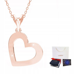 Łańcuszek złoty naszyjnik 925 Puste Serce Heart