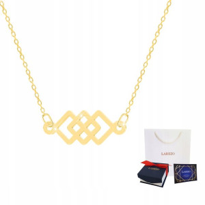 Łańcuszek złoty naszyjnik 925 Trzy Kwadraty