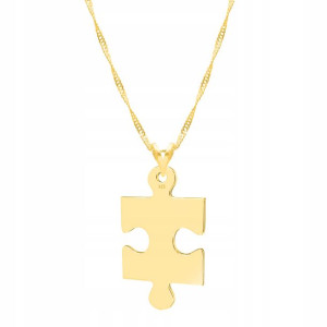 Łańcuszek złoty naszyjnik 925 Puzzel
