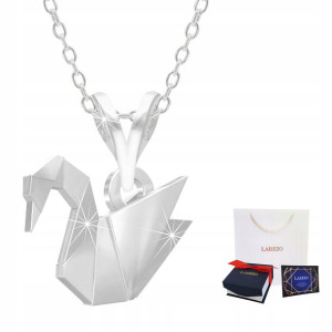 Łańcuszek srebrny naszyjnik 925 Łabędź Origami
