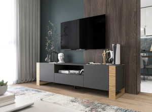 Szafka RTV Loft komoda RTV Loft Industrialna grafit MAT 180 cm