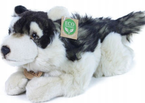 Maskotka Eko Wilk Realistyczny Leżący Wolf 35cm