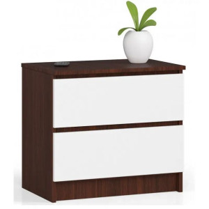 Minimalistyczna komoda do sypialni wenge + biała - Parin 3X