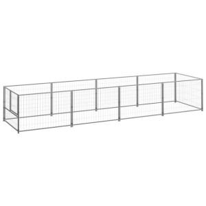 Kojec dla psa, srebrny, 4 m², stalowy