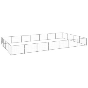 Kojec dla psa, srebrny, 28 m², stalowy