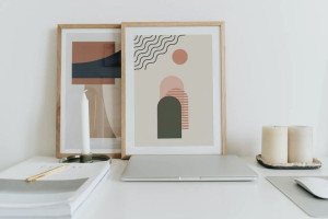 Plakat Boho Mid Century Wall Art Bohemian Geometric