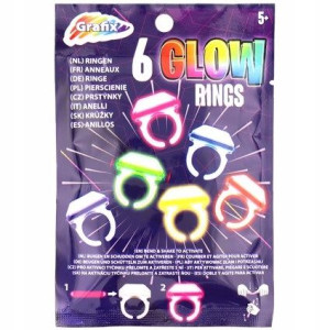 GRAFIX GLOW RINGS świecące w ciemności pierścienie