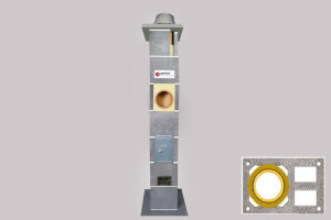 kominowy system ceramiczny fi200 4m spalinowy + 2 wentylacje uniwersalny