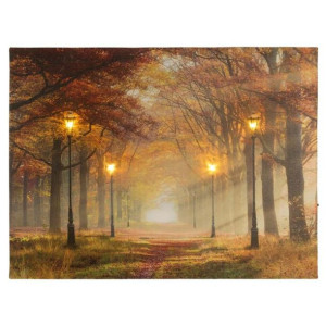 Obraz podświetlany leśna ścieżka, 4 diody LED, 30 x 40 cm