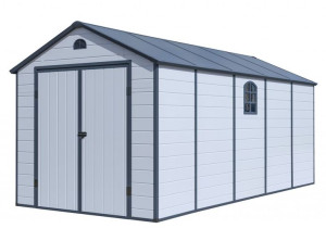 G21 Domek ogrodowy Boston 1104 - 241 x 456 cm, jasnoszary
