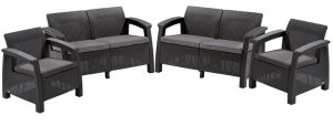 ALLIBERT zestaw ogrodowy CORFU REST SET, grafit