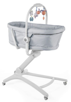 BABY HUG 4w1 leżaczek kołyska krzesełko do karmienia Chicco GREY RELUX ECO+