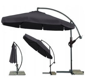 Duży Parasol Ogrodowy Składany 350cm Pokrowiec Xxl