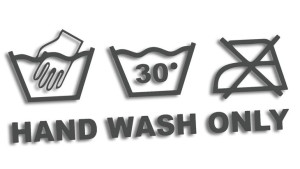 Wycinana naklejka HAND WASH ONLY grafitowa