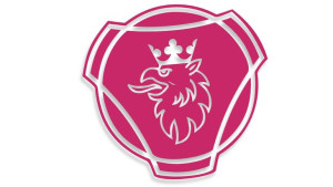 Wycinana naklejka SCANIA logo różowa