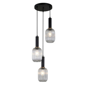 Lampa wisząca ANTIOLA PND-5588-3AM-BK+CL - Italux