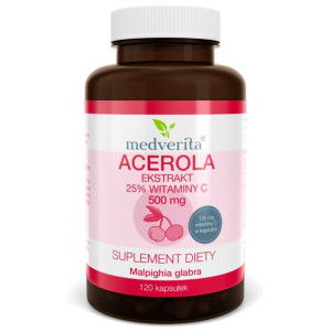 MEDVERITA Acerola Ekstrakt 25% Witaminy C 120 kaps.