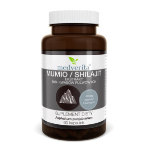 MEDVERITA Mumio / Shilajit Ekstrakt 20% Kwasów Fulwowych 60 kaps.