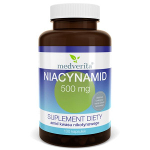MEDVERITA Niacynamid Amid Kwasu Nikotynowego 500 mg 100 kaps.