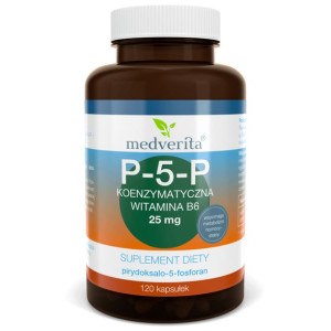 MEDVERITA P-5-P 25 mg Koenzymatyczna Witamina B6 120 kaps.
